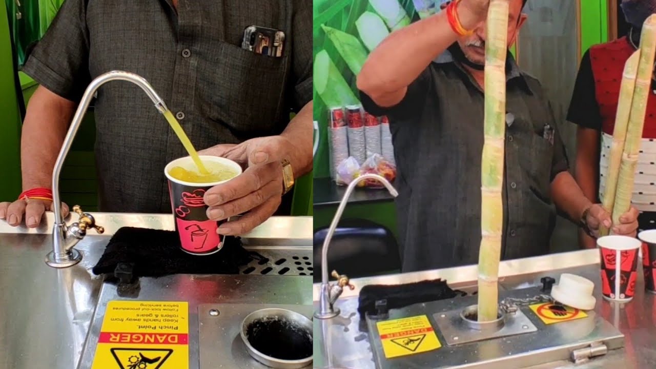 Automatic Sugarcane Juice Machine in Rajkot || Street Food India