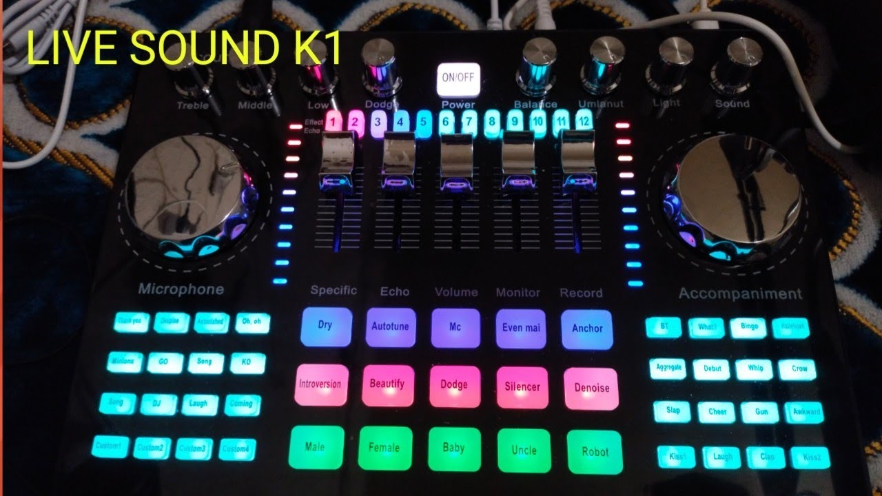 unboxing K1 sound card | connection and setting | V8 sound card