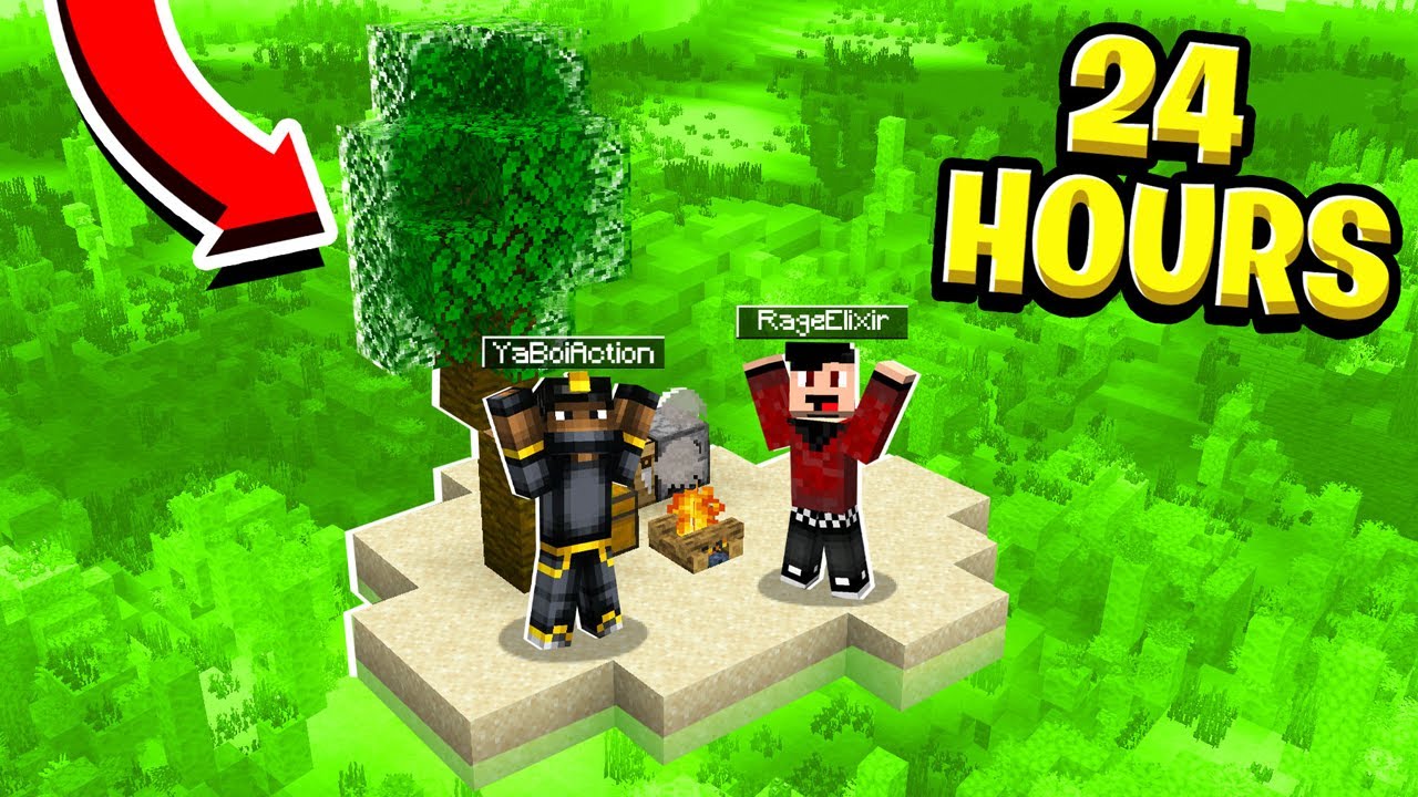 STRANDED ON AN ACID ISLAND IN MINECRAFT FOR 24 HOURS!