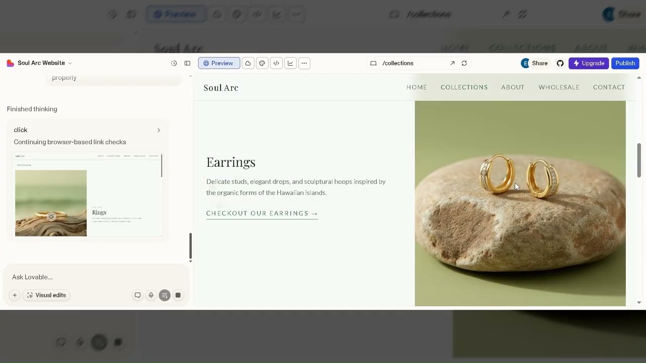 Building a Luxury Jewelry Site in Minutes with Lovable