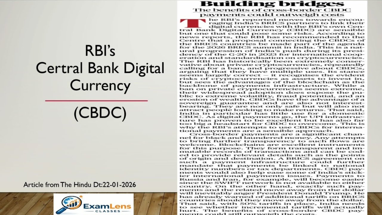 RBI's Central Bank Digital Currency (CBDC) Proposal for BRICS Countries