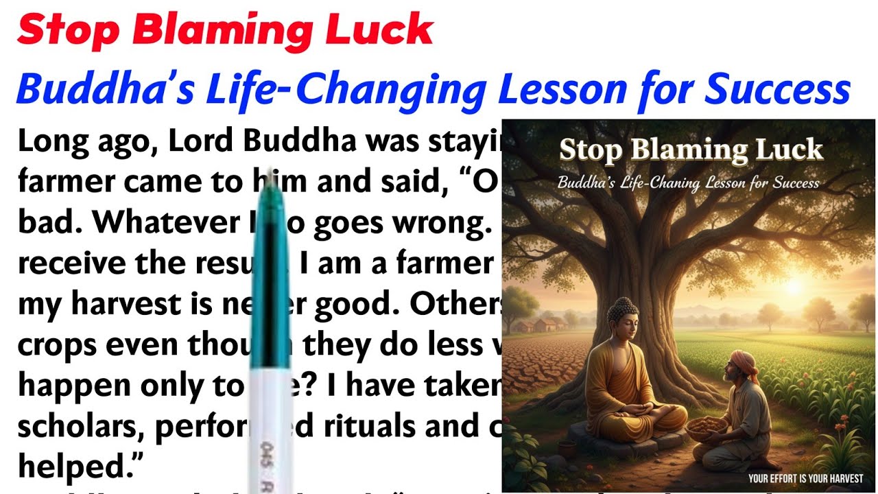 Buddha-Story(Stop Blaming Luck) |English Reading||English Story || English padhna sikhe?