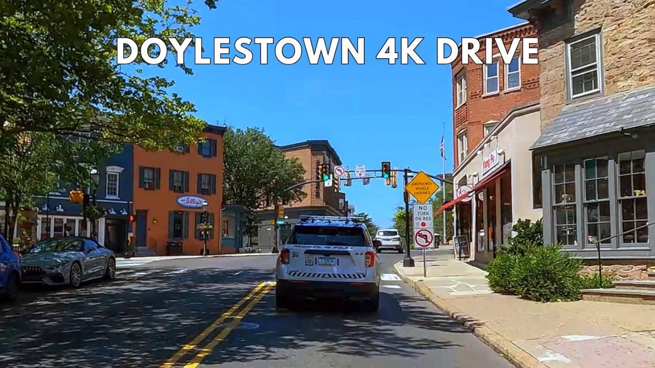 Doylestown Pennsylvania 4K Driving Tour | Bucks County Scenic Drive