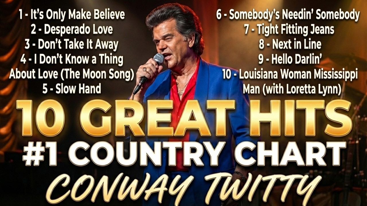 Conway Twitty Greatest Hits: 10 Timeless #1 Classics (Rare Live Footage)