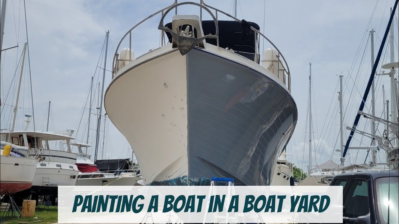 PAINTING a Boat ||  Boat Yard Haul Out || PAINTED a Trawler || Before & After || How to Paint a Boat