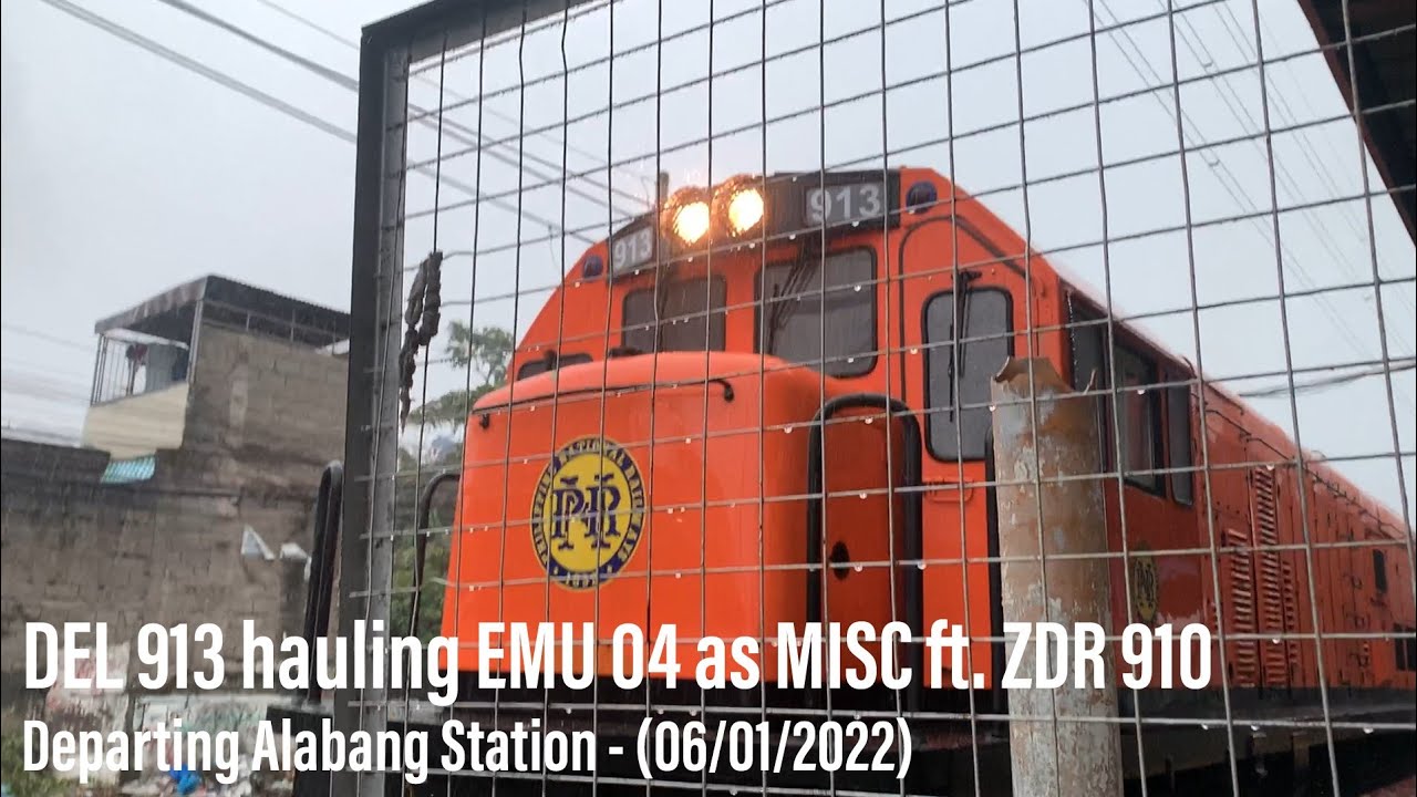 DEL 913 hauling EMU 04 as MISC Trials ft. @zdr910 - PNR Alabang Station - (06/01/2022)