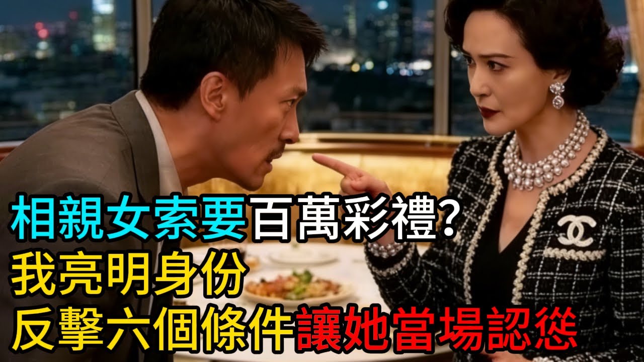 相親女索要百萬彩禮？我亮明身份反擊六個條件讓她當場認慫#情感故事 #老年生活 #人生感悟 #情感共鸣 #感人壹幕 #故事分享 #故事