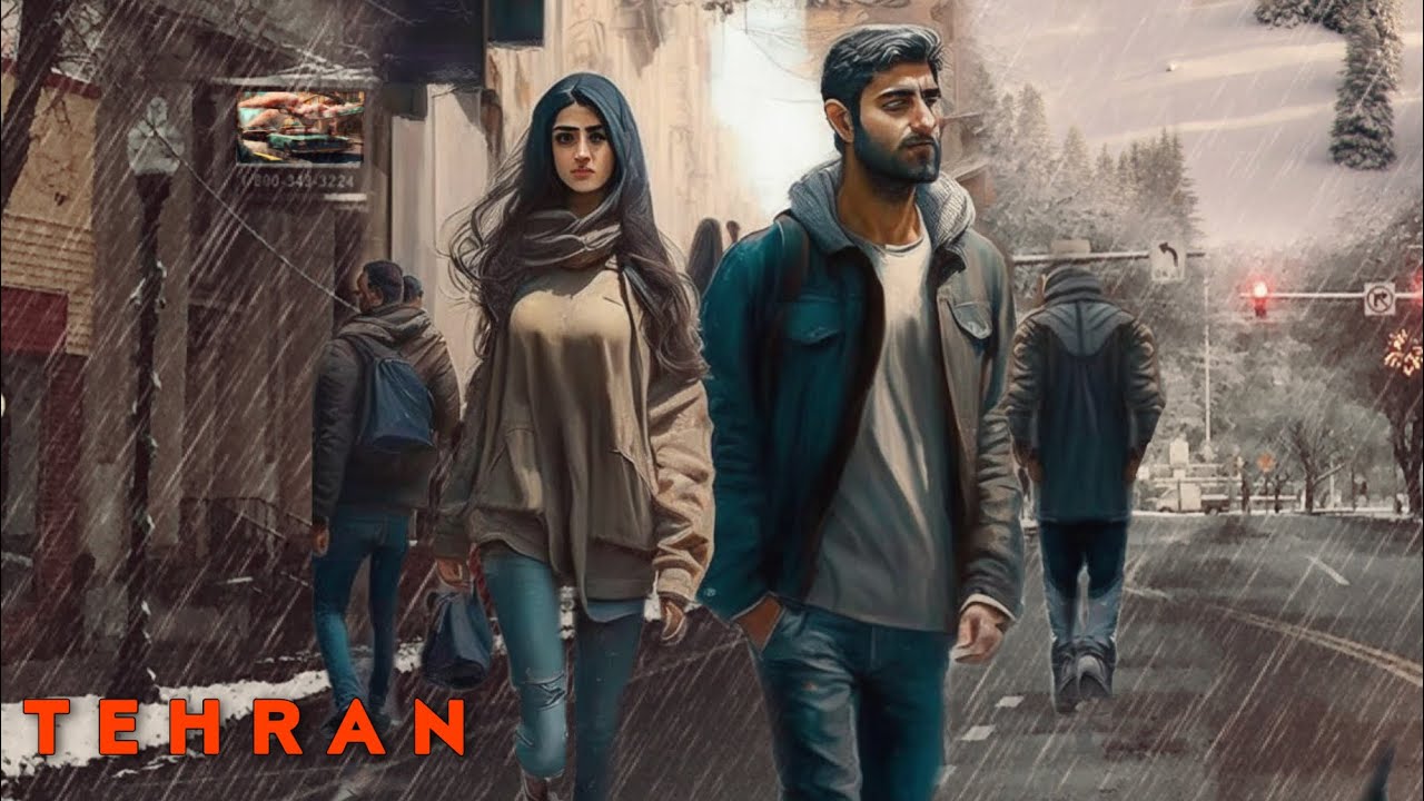 Walking on Zafar street in Tehran
