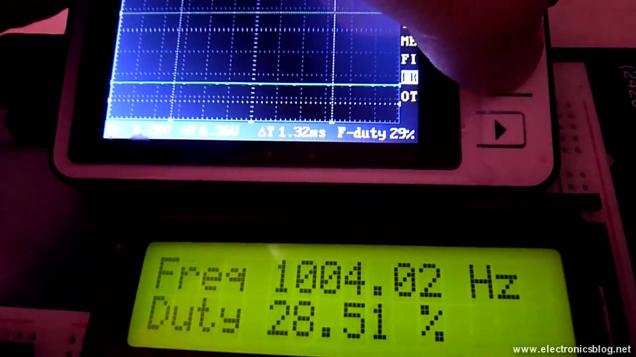 Arduino frequency and duty cycle meter