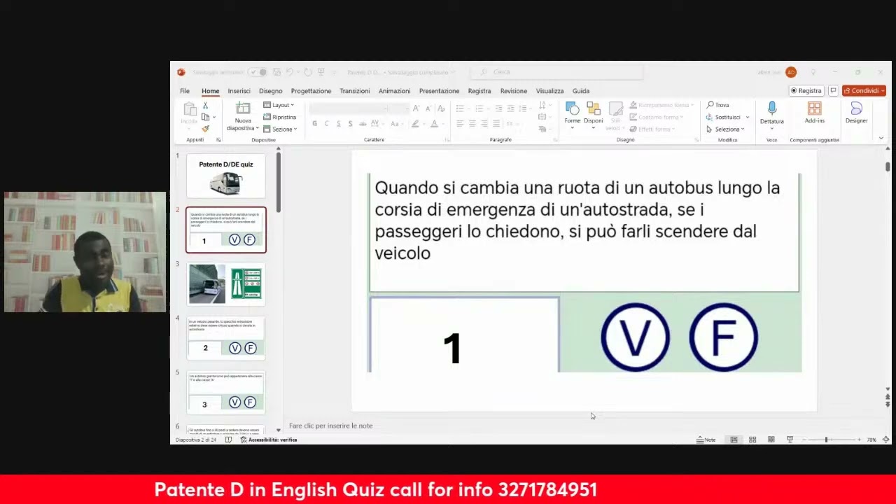 Patente D  Short quiz 1