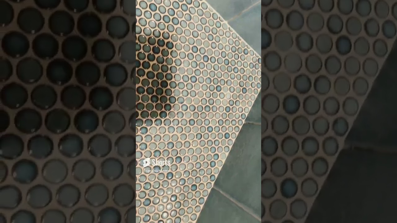 Shower floor penny round tile installation