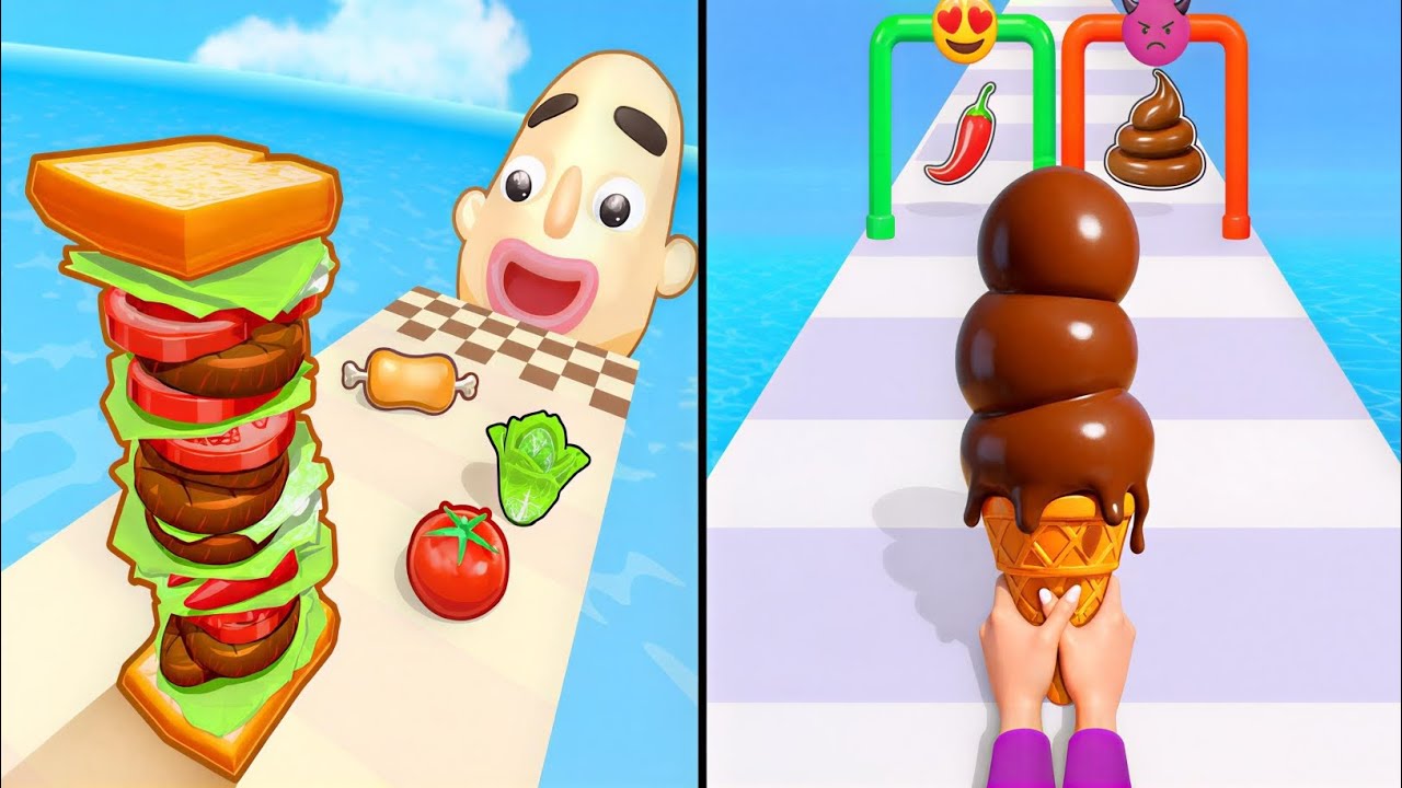 Sandwich Runner vs Stacky Ice Cream - Max Levels Unlocked Speedrun Gameplay