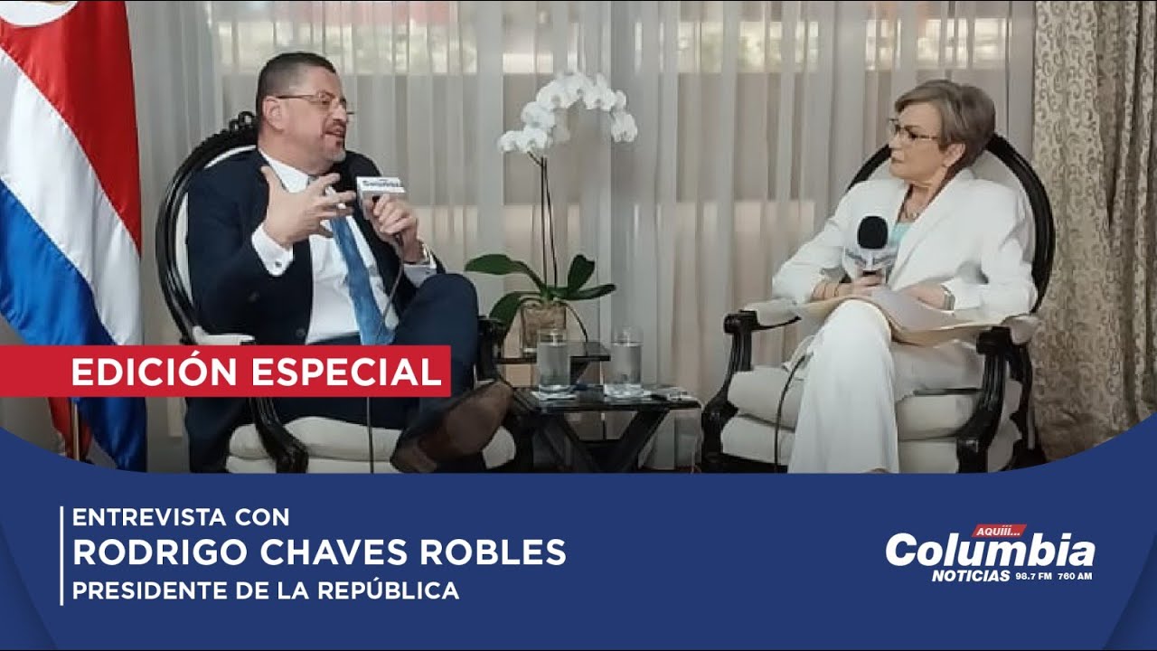 Noticias Columbia entrevista al presidente Rodrigo Chaves en Casa Presidencial