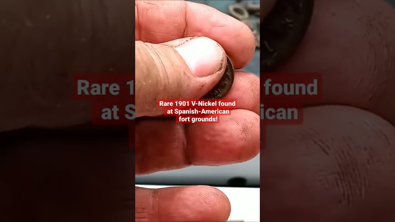 Mint Condition 1901 V-Nickel found @grounds of Spanish-American war era fort! #metaldetecting #short
