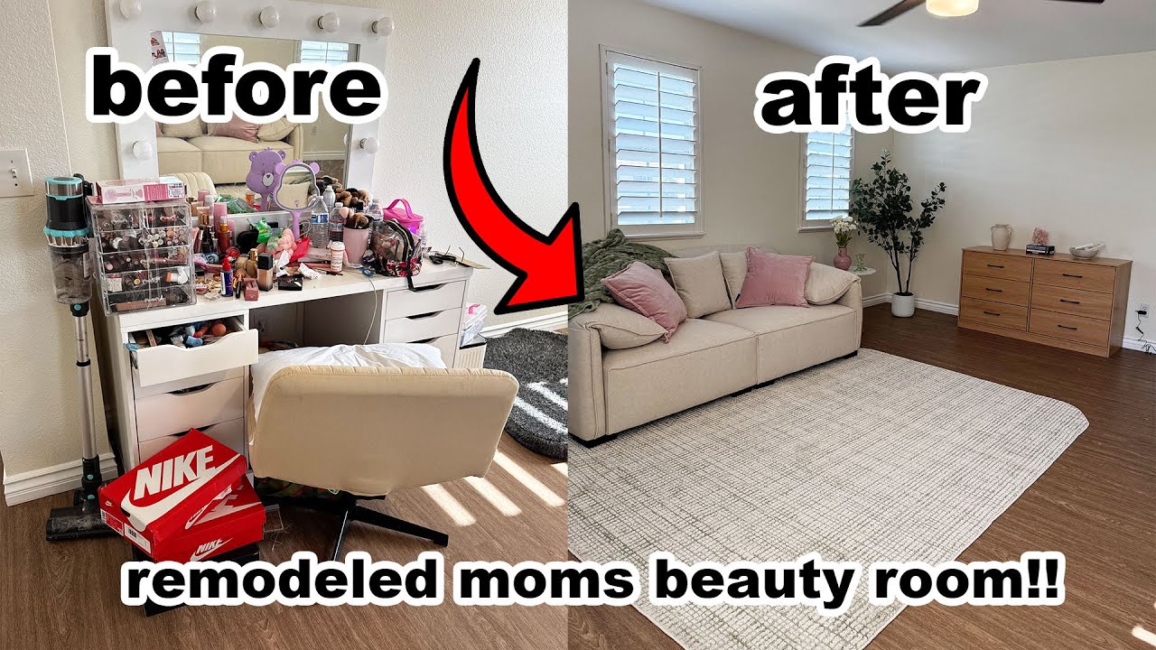 TRANSFORMED MY MOMS BEAUTY ROOM 🥳😍 + Fashion Nova Haul!!