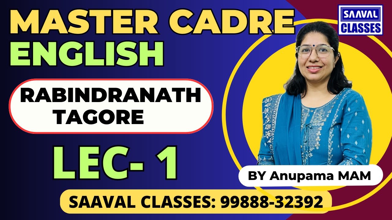 Master Cadre English DAY-1 Rabindranath Tagore Topic wise MCQ