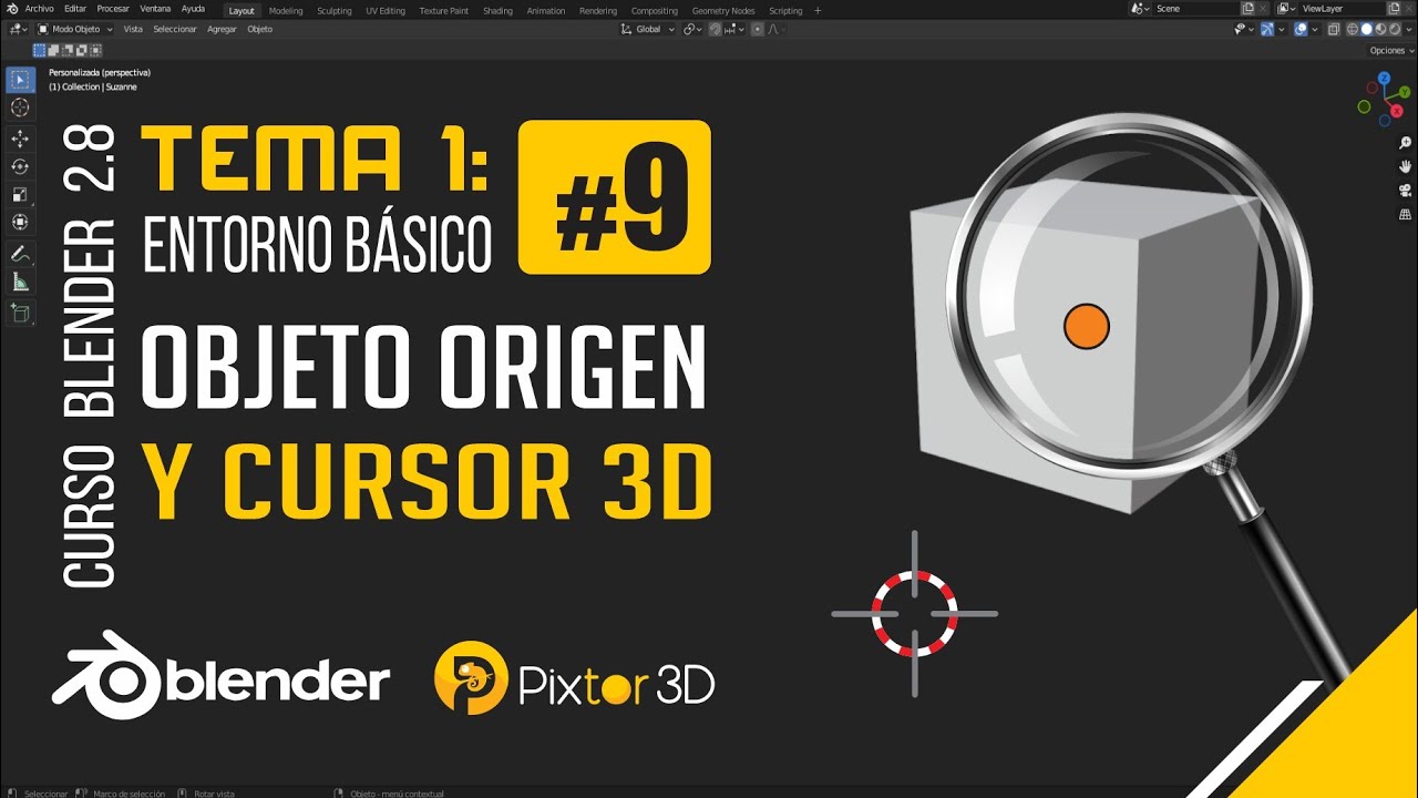 Blender tema 1 clase 9 - Objeto origen y cursor 3d