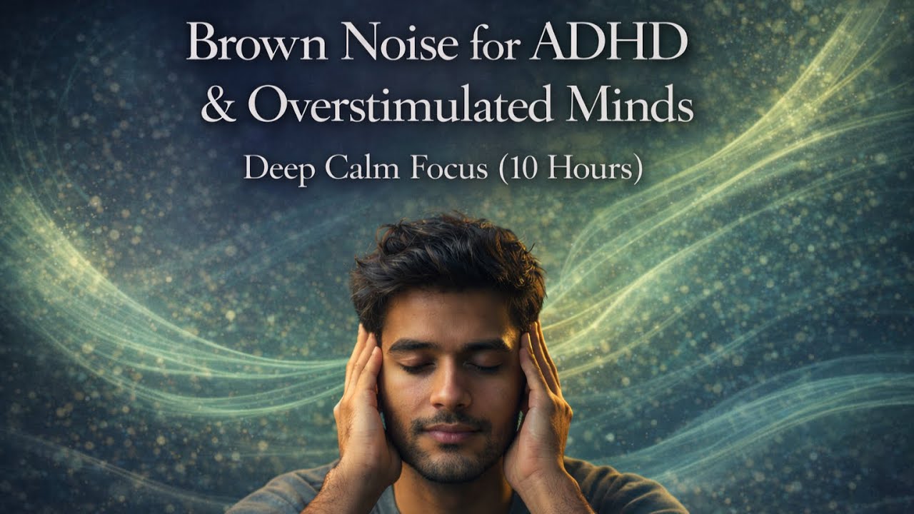 Brown Noise for ADHD & Overstimulated Minds 🧠 Deep Calm Focus (10 Hours)