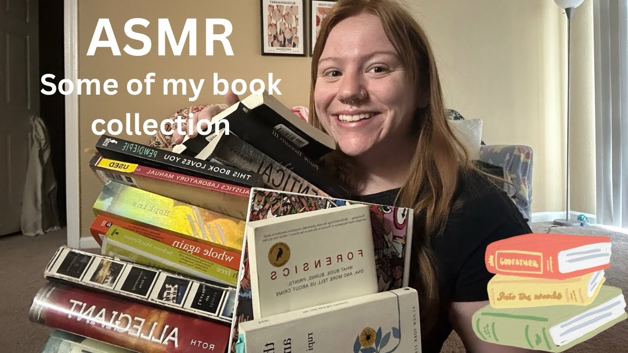 ASMR Tapping/scratching on my Book Collection📕 📚(light whispering, tapping, scratching)