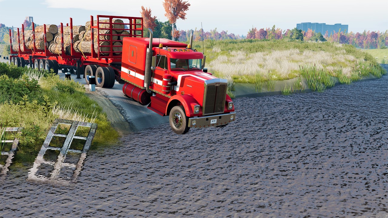 Mobil vs Jalan berair #8 - BeamNG.Drive
