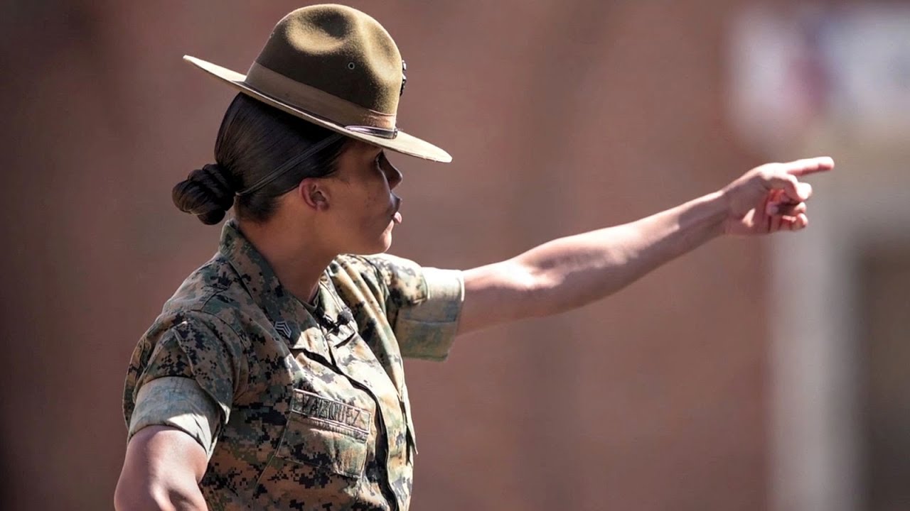 Drill Instructor Gives Female Enlistees A Taste Of Marine Boot Camp