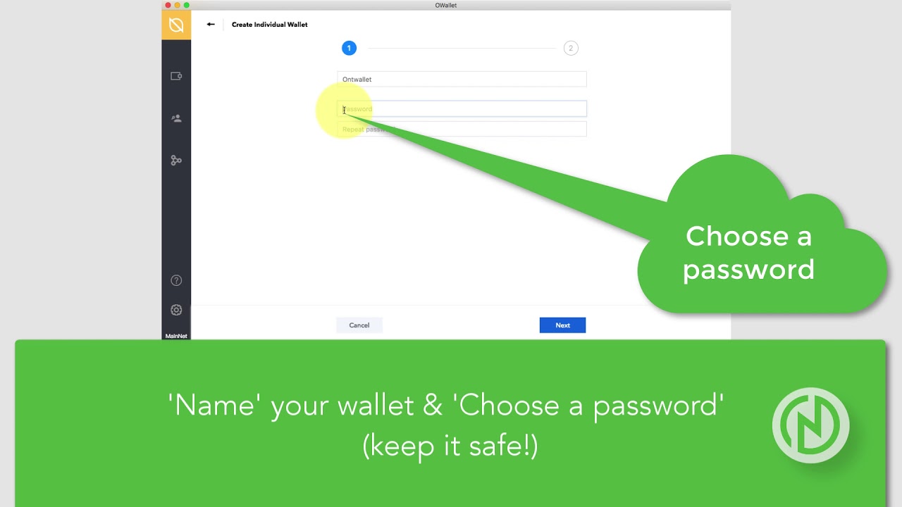 Ontology Wallet - OWallet - Create A New Wallet Address (ONT-ONG)