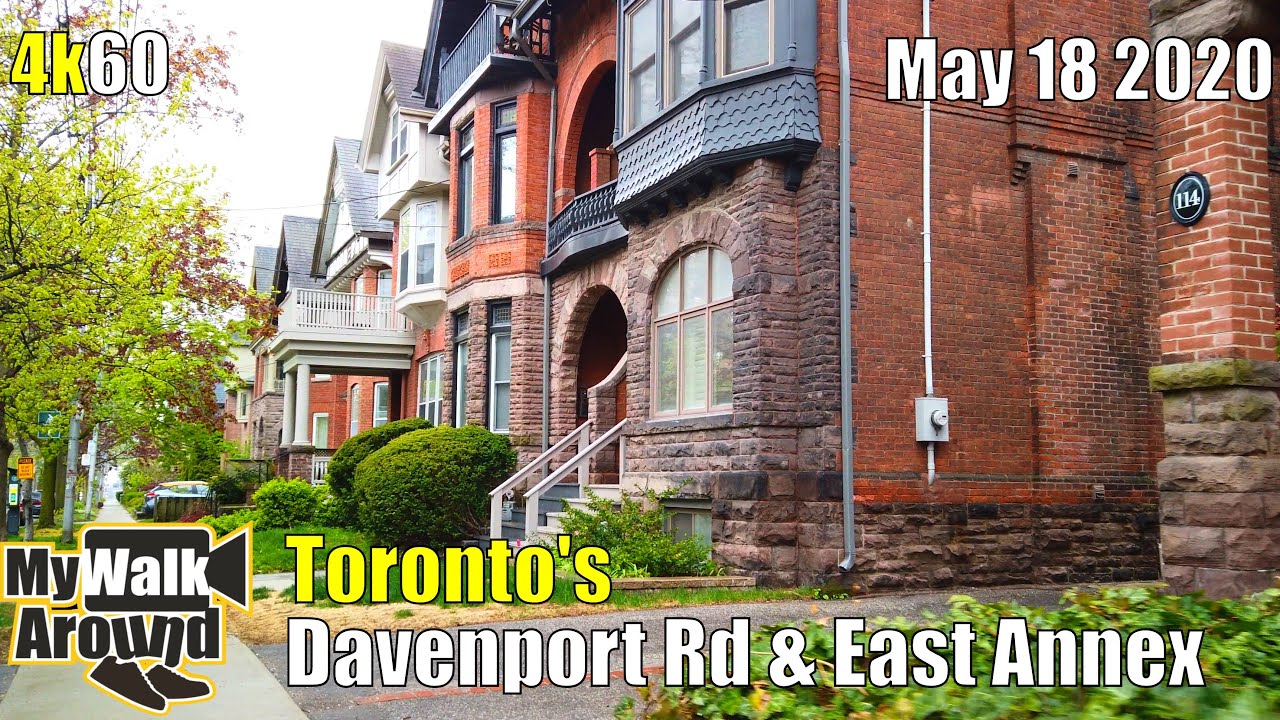 Exploring Davenport Rd and East Annex from Yonge Subway Station May 18 2020 (Toronto 4k video)