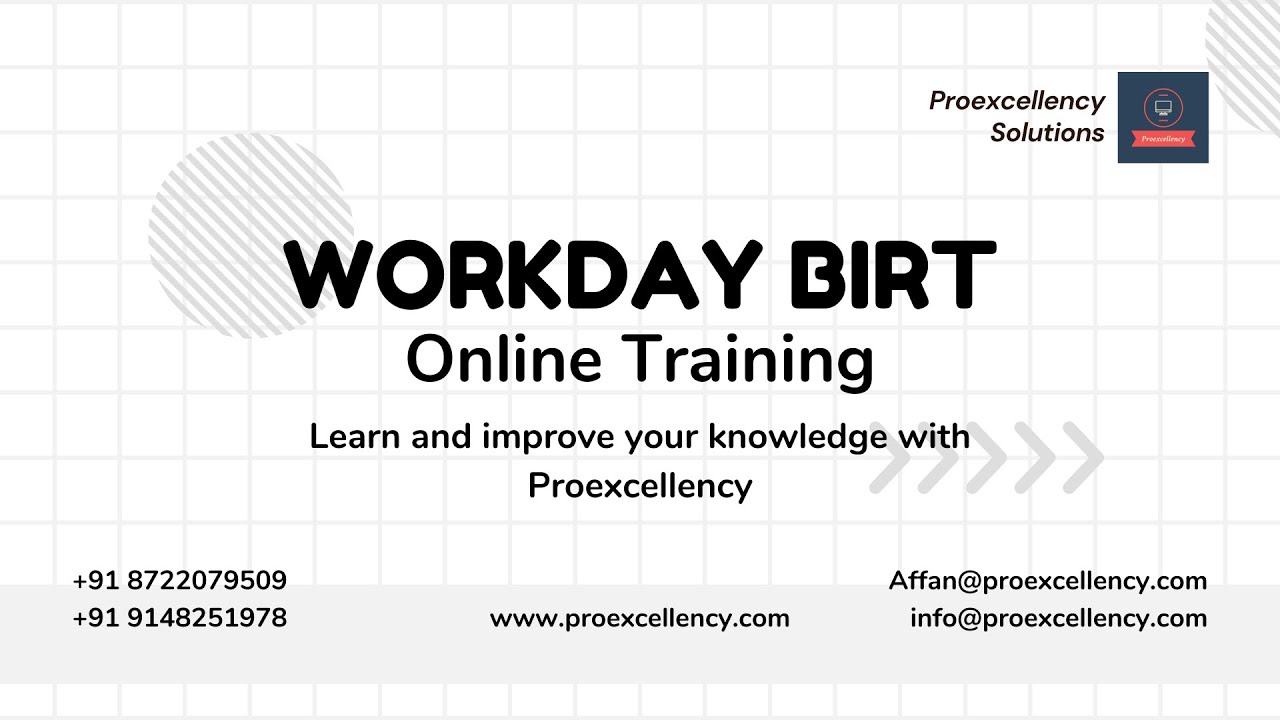 Workday BIRT Online training Learn and improve your knowledge