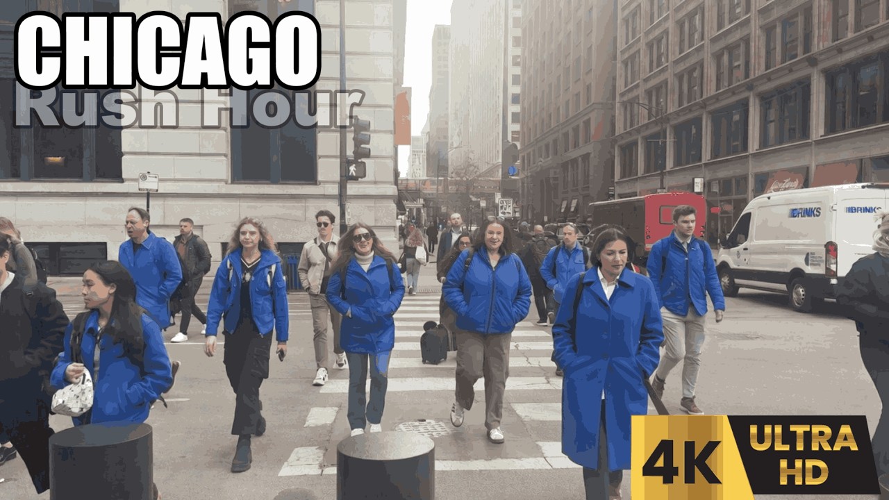 Chicago Walking Tour 7AM February 17, 2026 Foggy 4K Walk Around