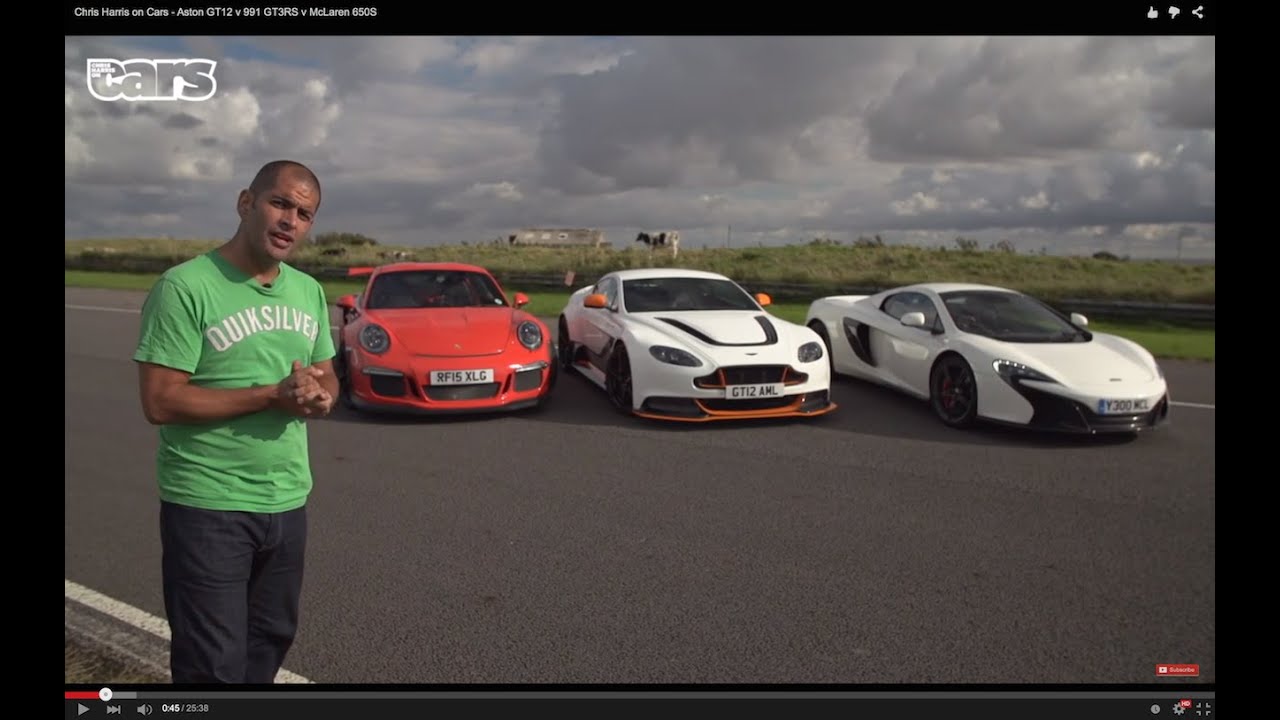 Chris Harris on Cars | Aston GT12 v 991 GT3RS v McLaren 650S