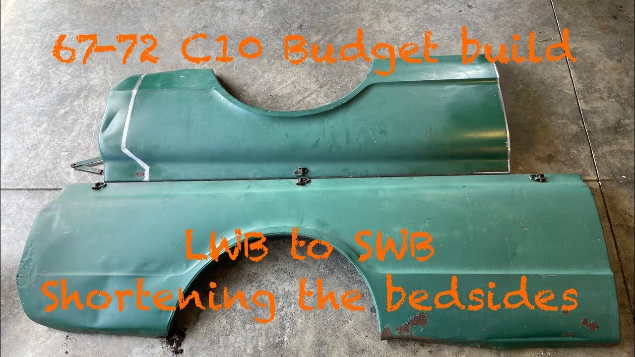 67-72 C10 long bed to short bed conversion! Cutting down the 67 C10 bedsides 