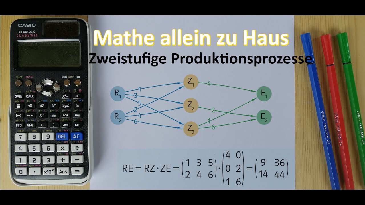 Zweistufige Produktionsprozesse mit Matrizen berechnen | Mathe allein zu Haus