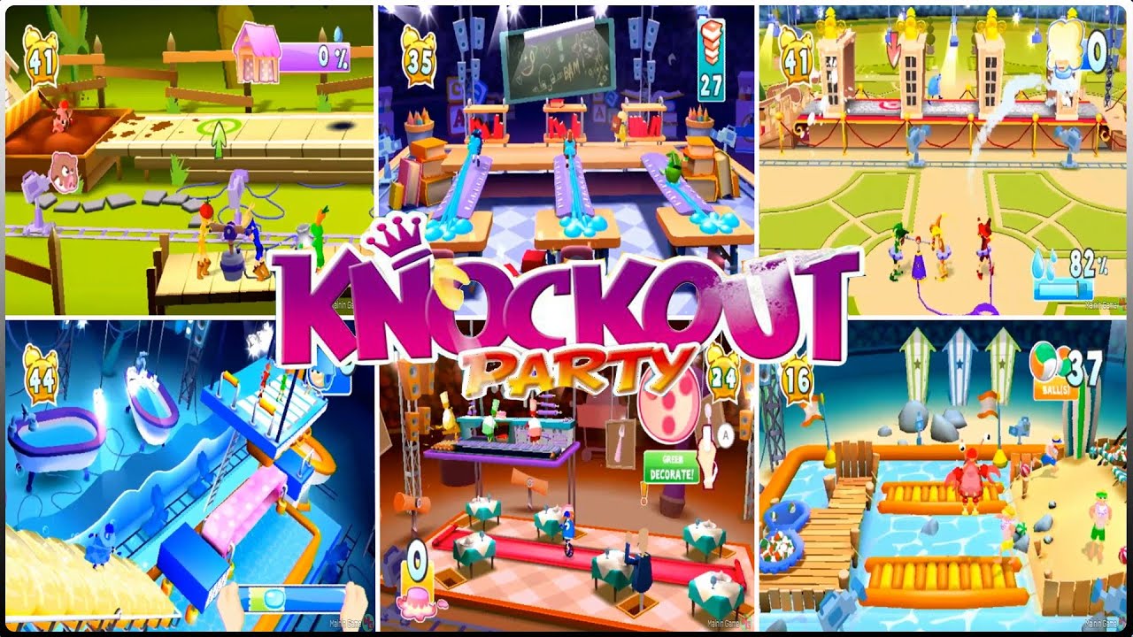 knockout party - team elimination games - nintendo wii minigames