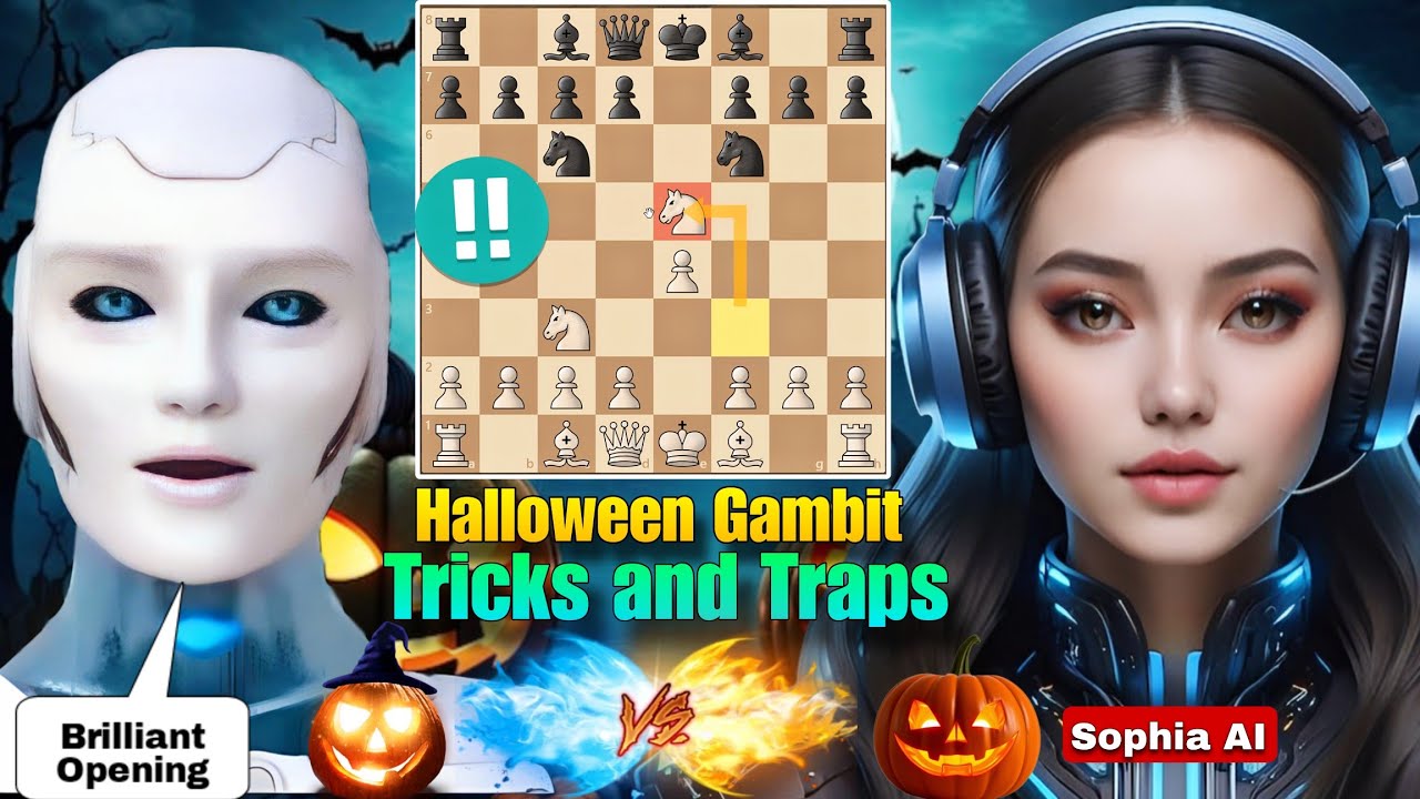 Stockfish 17 Played Halloween Gambit (85% People Doesn't Know) Against Sophia AI | Chess Gambit | AI