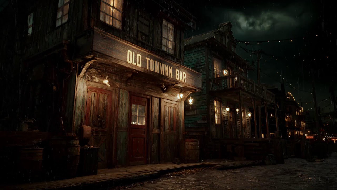 Empty Old West Street • Rainy Night Lofi Ambience