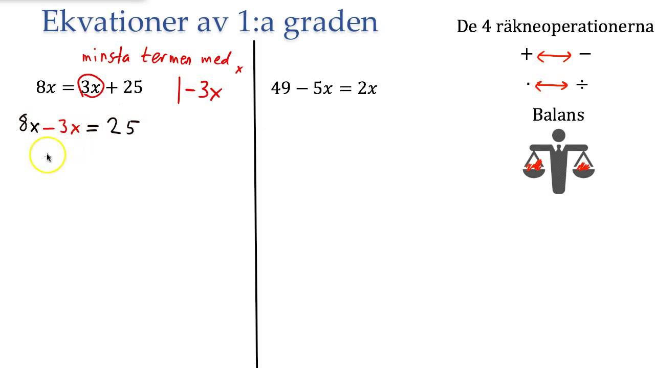 Ekvationer av 1:a graden