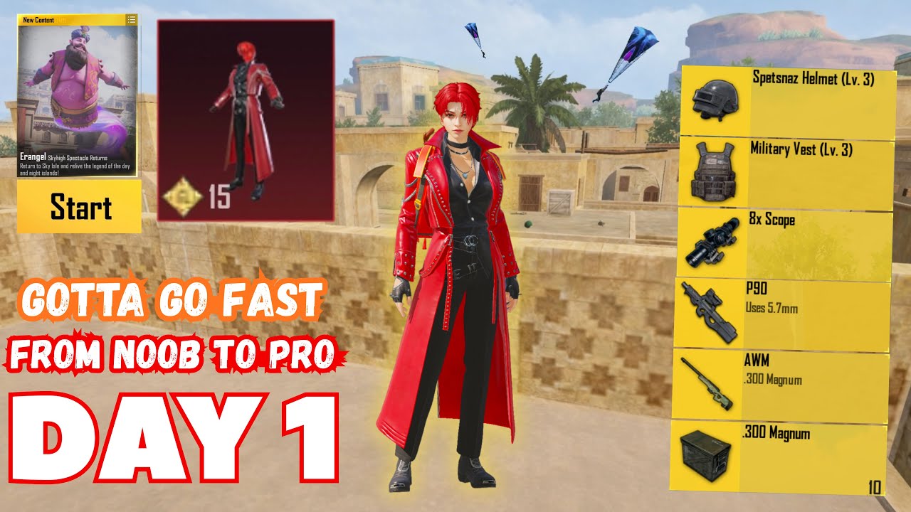 FROM NOOB TO PRO 🔥| DAY 1 | GOTTA GO FAST | PUBG MOBILE