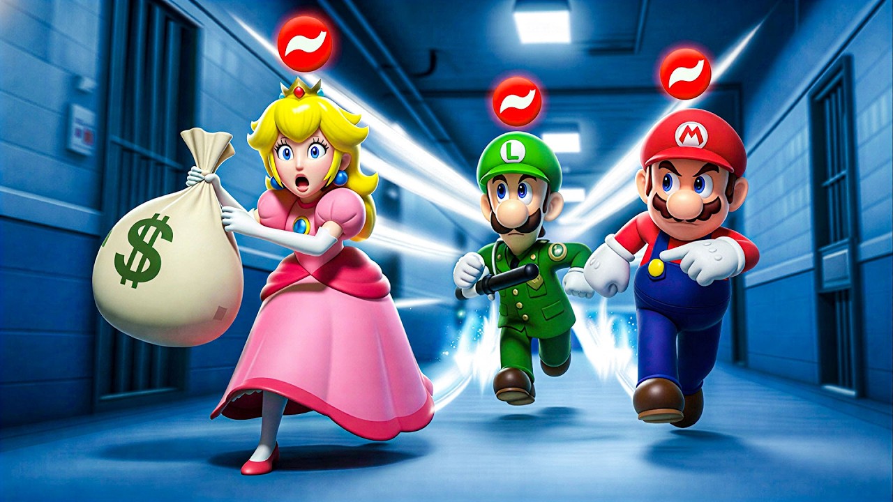 Peach escapou da prisão com dinheiro?! Será que a polícia de Luigi conseguirá pegá-la?!