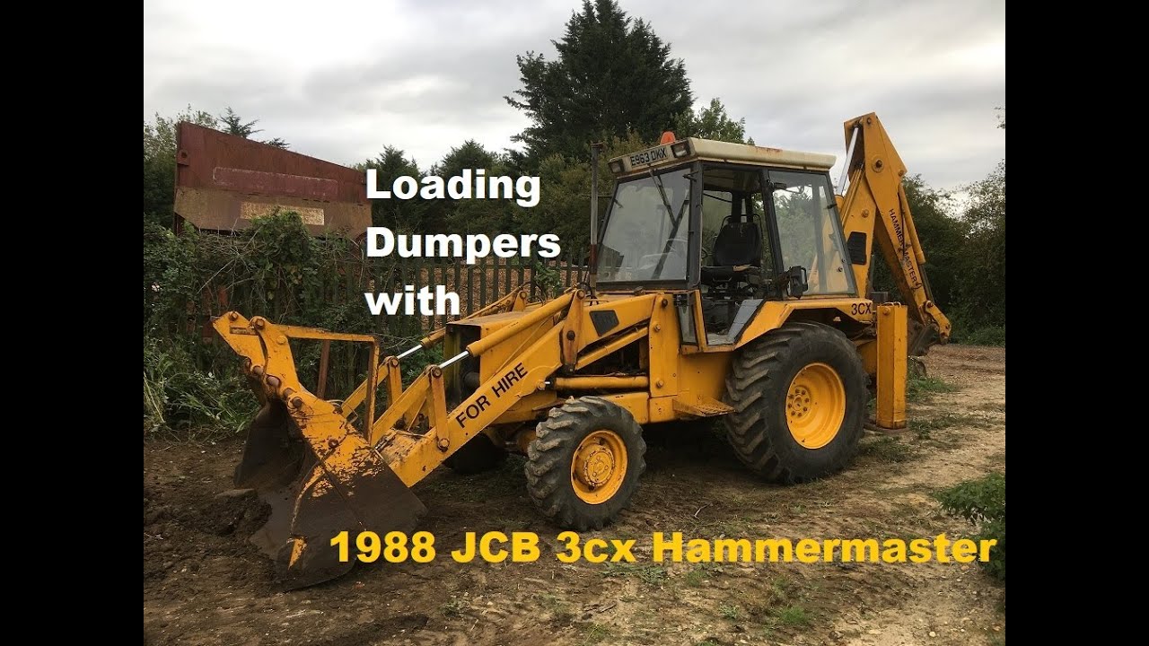 Loading dumpers with 1988 JCB 3cx Hammermaster