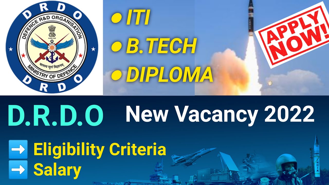DRDO 2022 New Vacancy B.Tech Diploma  ITI Eligible | DRDO Apprenticeship 2022 | Application Process