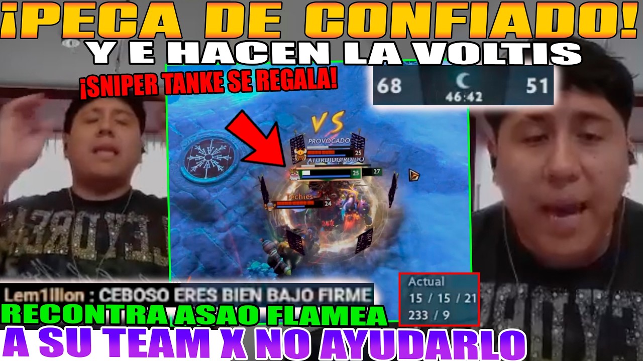 PECA DE CONFIADO Y LE HACEN LA VOLTIS!! MACARIUS RECONTRA ASAO FLAMEA A SU TEAM X NO AYUDARLO DOTA 2