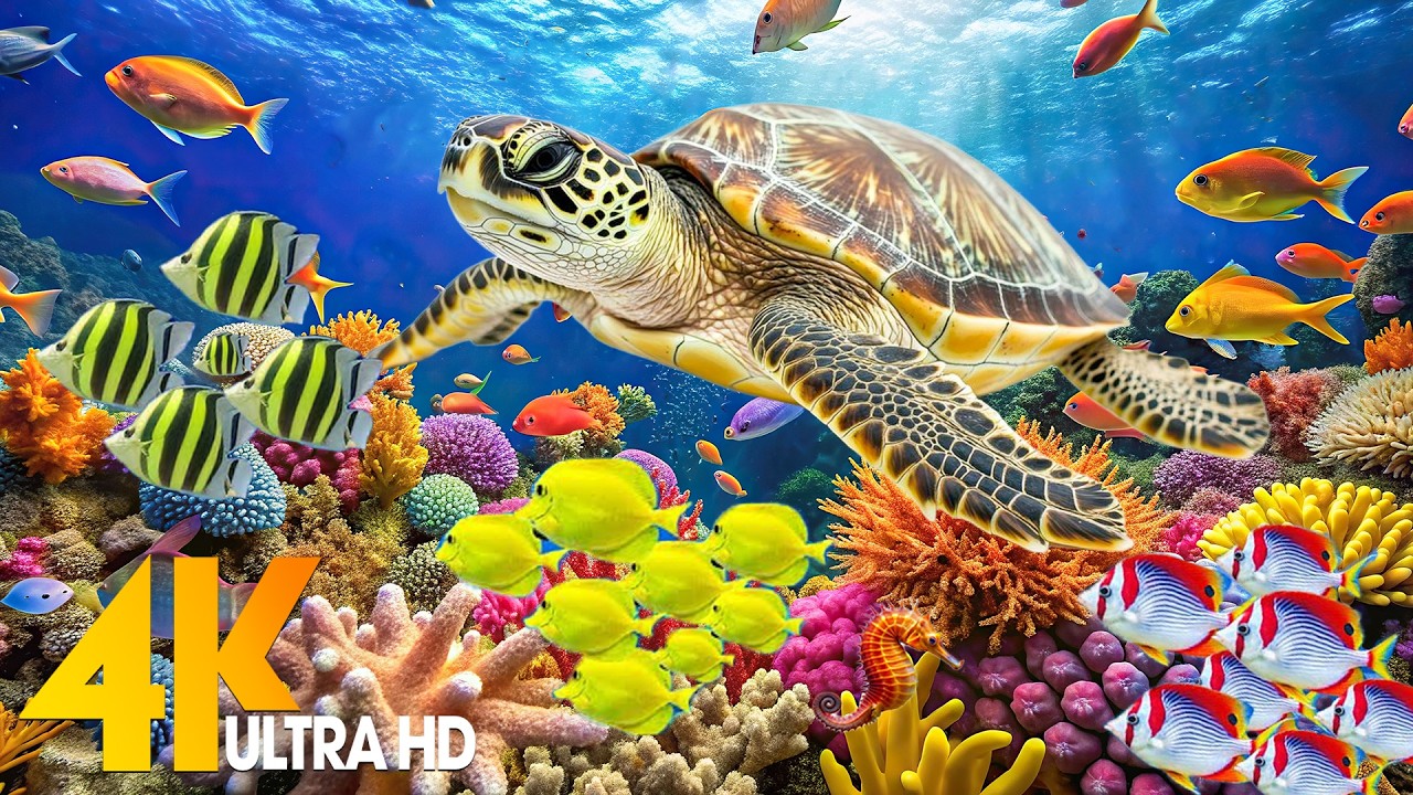 Ocean 4K - Sea Animals for Relaxation, Beautiful Coral Reef Fish in Aquarium (4K Video Ultra HD) #4
