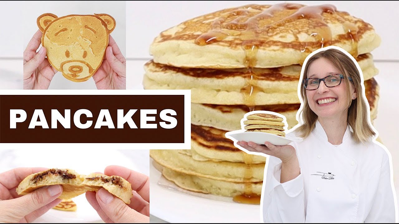 🥞 PANCAKES MOELLEUX & FLUFFY 🥞 Recette facile et inratable Astuces Pancakes Fourr&eacute;s + avec Dessin 🐻
