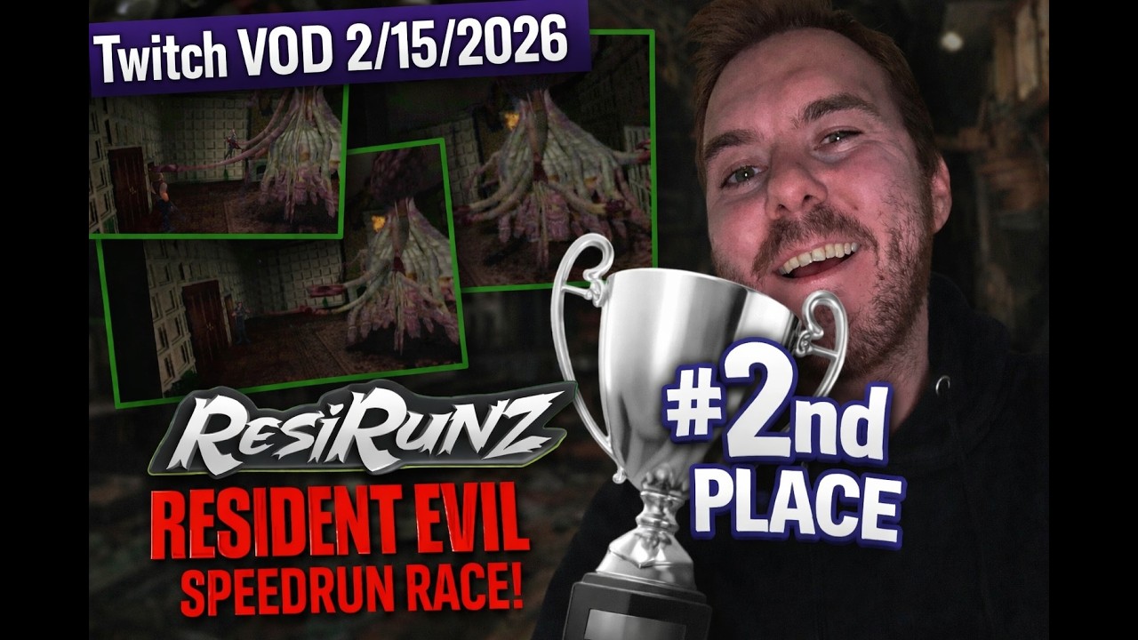 Twitch VOD 2/15/26 Watch me race on @ResiRunz at 3pm est | Resident Evil | Jill Any%