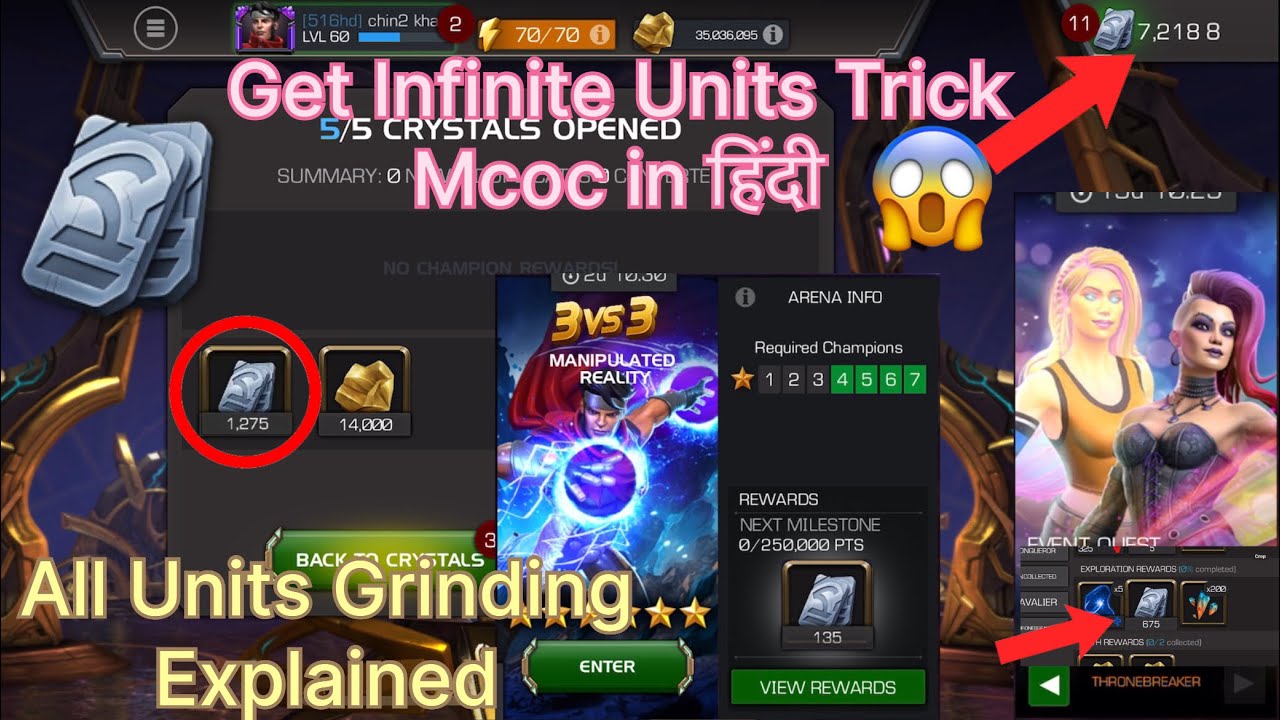 Get unlimited units without spending money in mcoc hindi