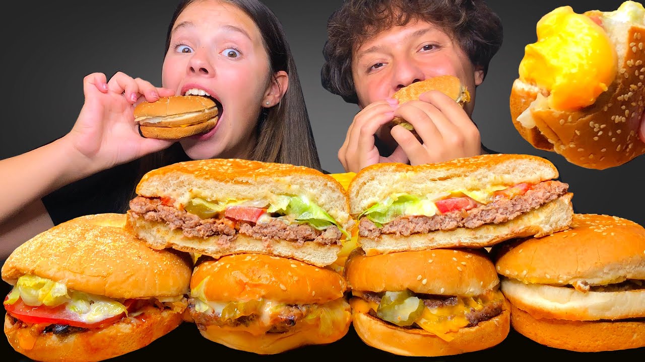 ASMR BURGERS 🍔 Whopper, Big King, Double Cheeseburger Mukbang Eating Sounds 먹방 Tati ASMR