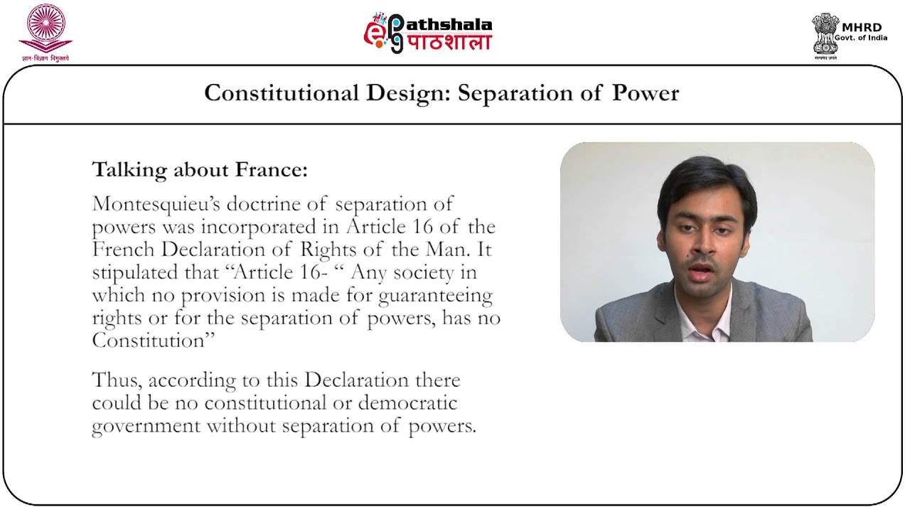 Constitutional design: separation of  powers (Law)