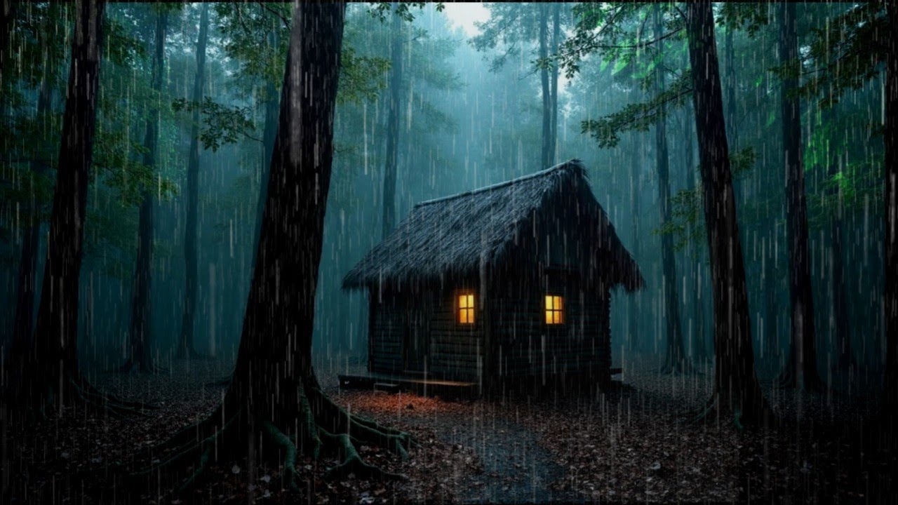 Relax and Sleep with Rain Sounds – Peaceful Night Rain in a Deep Forest