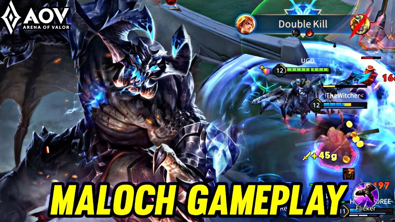 AOV : MALOCH GAMEPLAY | IN DS LANE - ARENA OF VALOR LIÊNQUÂNMOBILE ROV