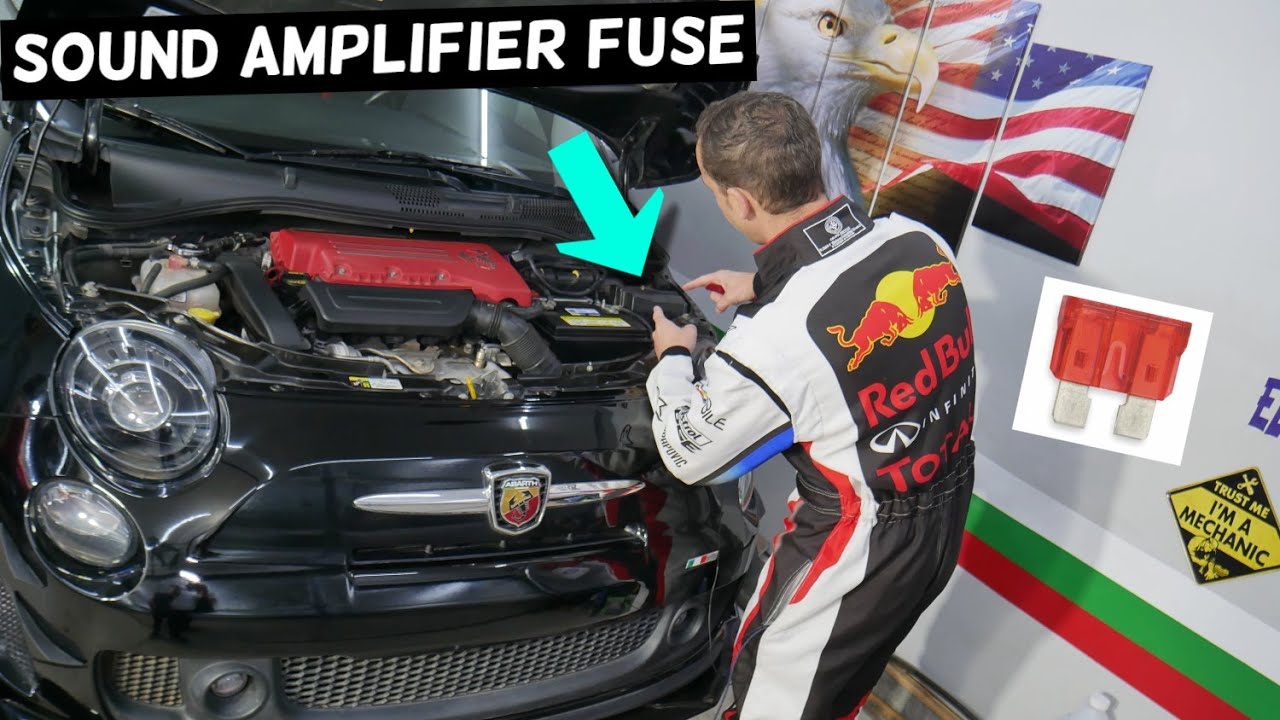 FIAT 500 SOUND AMPLIFIER FUSE LOCATION REPLACEMENT, AUDI AMP FUSE